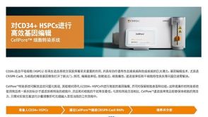 CellPore™ 细胞转染系统   对CD34+ HSPCs进行 高效基因编辑