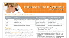 Frozen Cord Blood Proficiency Testing Worksheet (French)